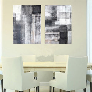 Black White Canvas Abstract Print