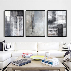 Black White Canvas Abstract Print
