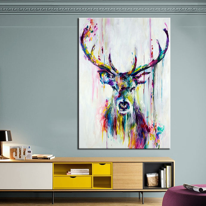 Colorful Deer Canvas