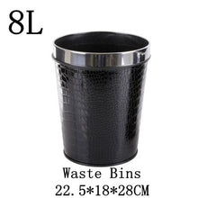 Load image into Gallery viewer, Black Crocodile Leather Printed Trash Bin