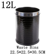 Load image into Gallery viewer, Black Crocodile Leather Printed Trash Bin