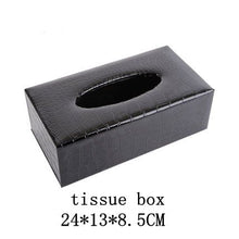Load image into Gallery viewer, Black Crocodile Leather Printed Trash Bin