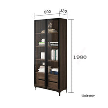 Load image into Gallery viewer, Wooden Shelf and Iron Bookcase with Drawers