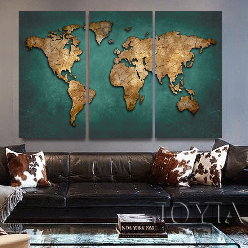 3D Colorful World Map